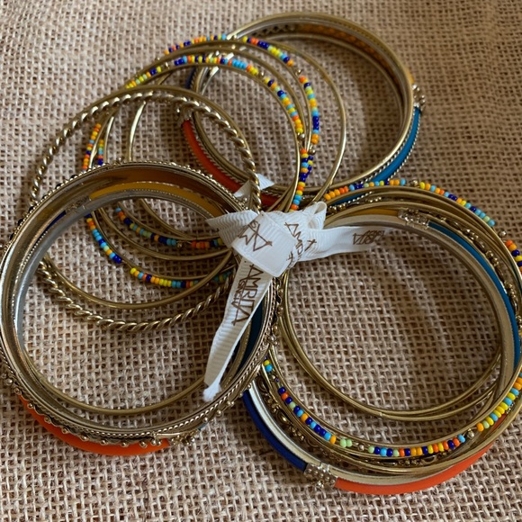Multi Gold Color Stacking Boho Bangle Bracelets - Picture 1 of 2